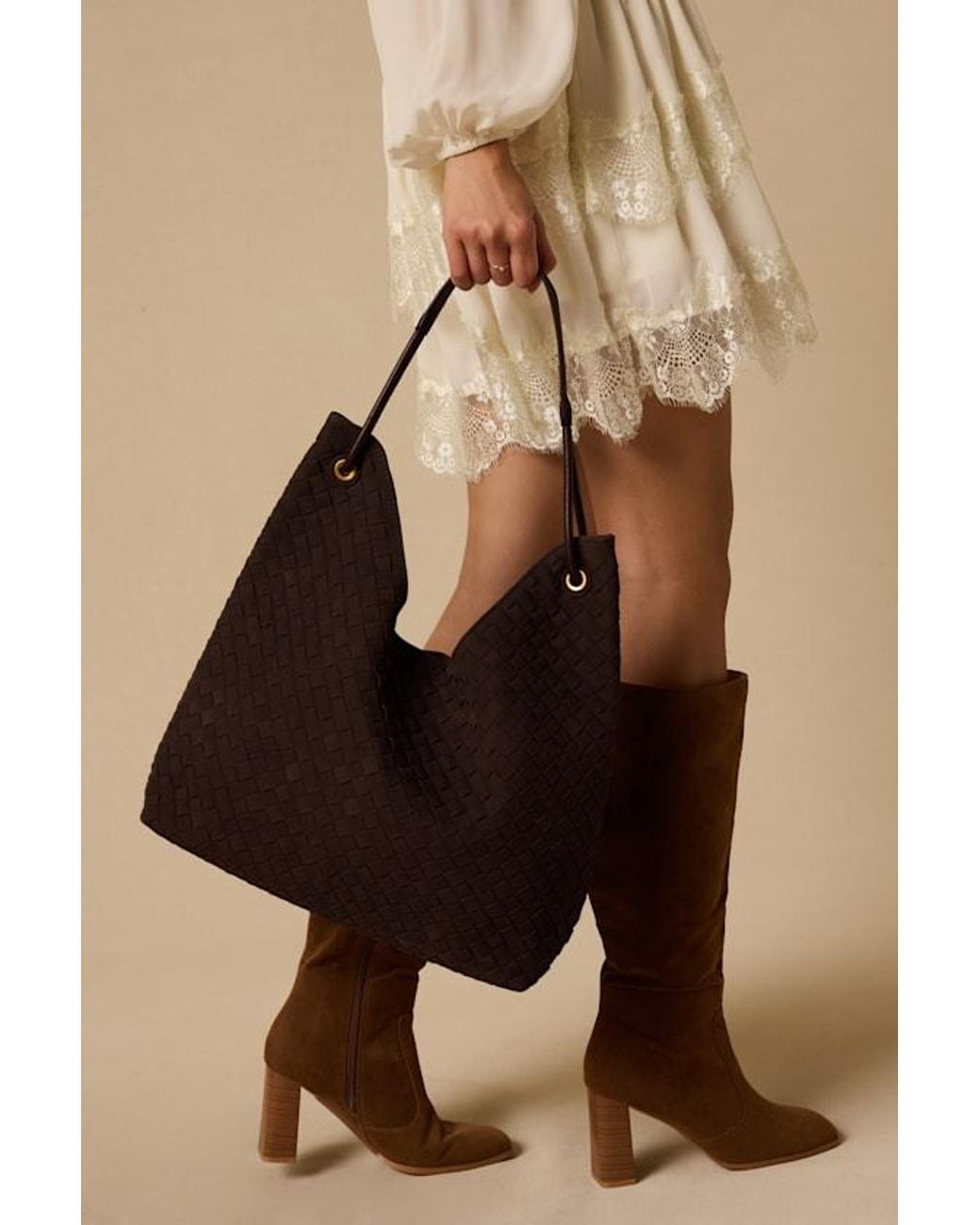 Lulus Black Alba Dark Woven Tote Bag