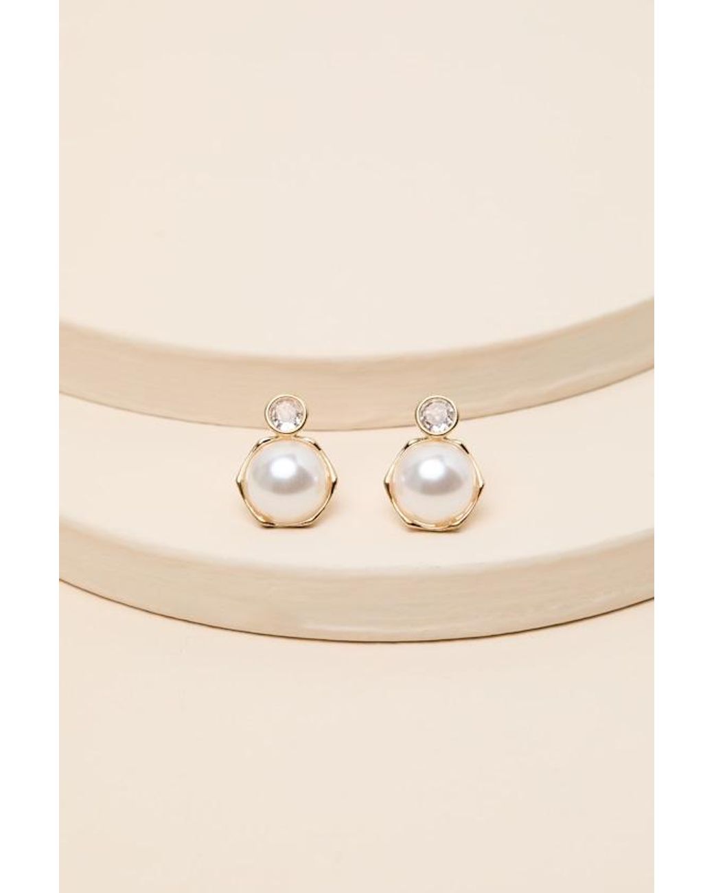 Lulus Natural Ronnie Pearl Stud Earrings