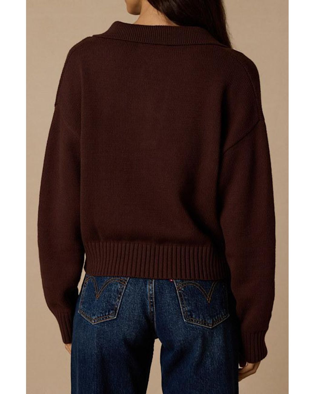 Lulus Brown Cozy Forecast Dark Collared Pullover Sweater