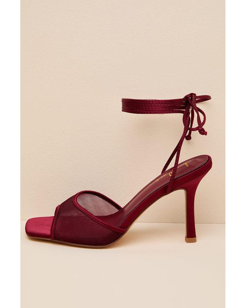 Lulus Pink Harlan Mesh Lace-Up High Heel Sandals