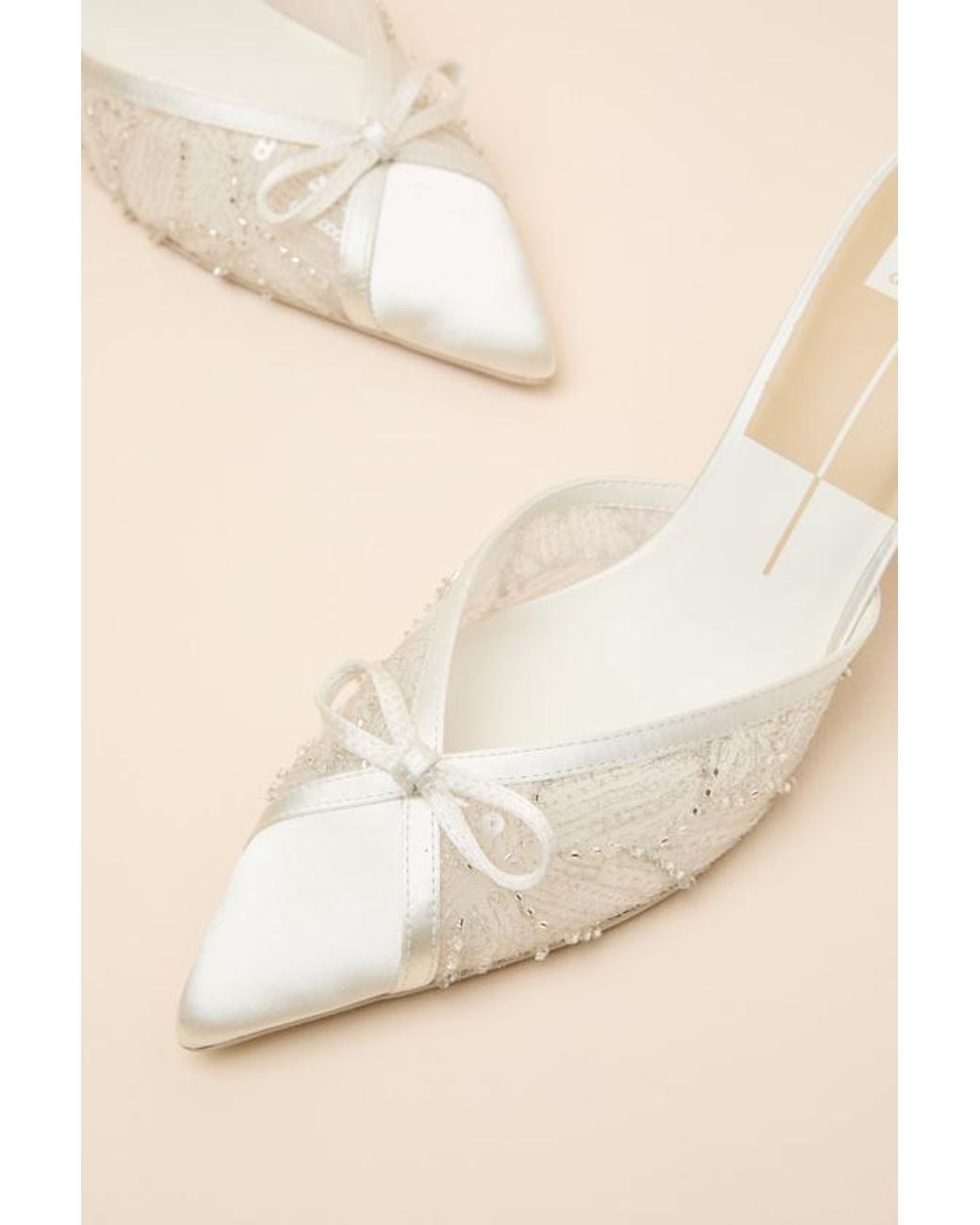 Dolce Vita Natural Emit Soft Beaded Pointed-Toe Mule Pumps