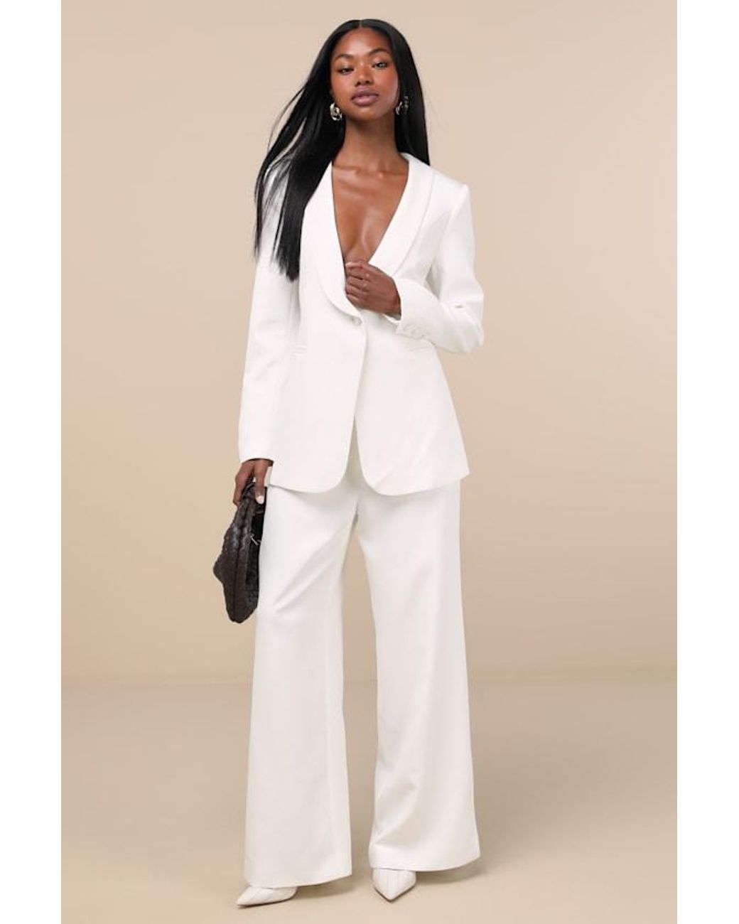 Elliatt Natural Florence Button-Front Blazer