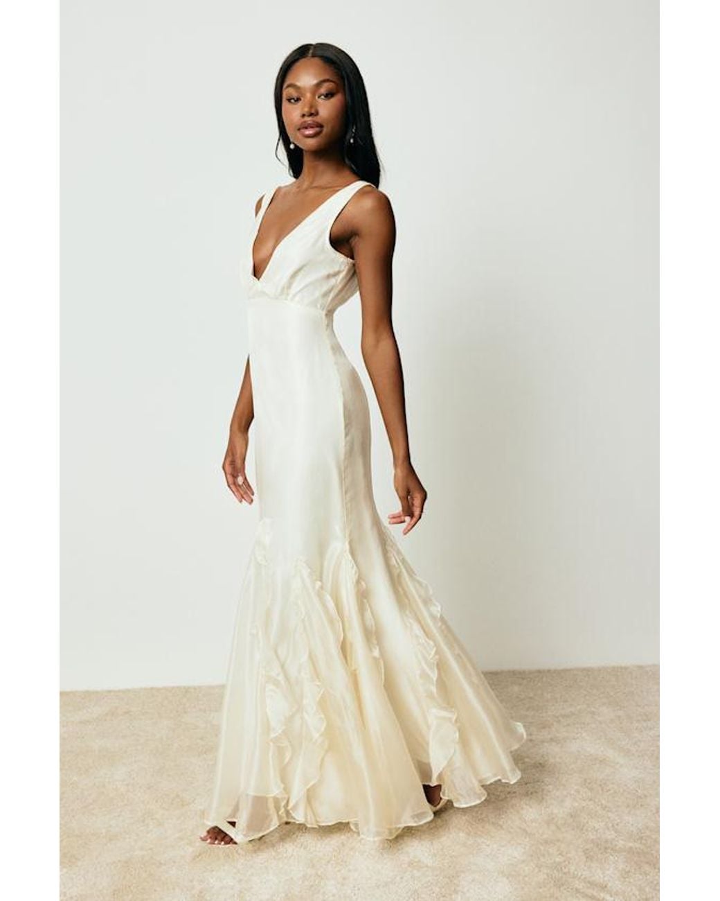Lulus White Deluca Sleeveless Ruffled Maxi Dress
