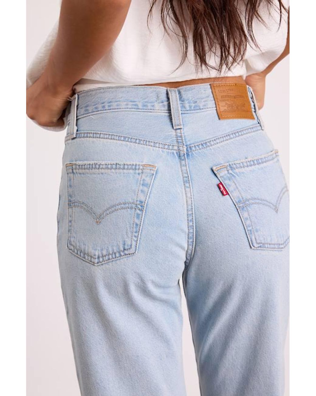 Levi's White Easy Dad Light Wash High-Rise Jeans
