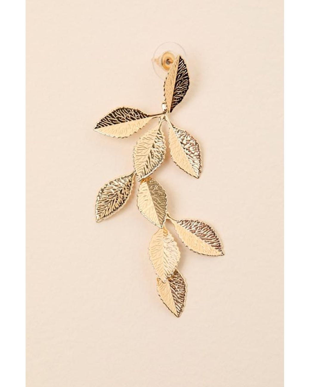 Lulus Brown Pada Leaf Drop Earrings