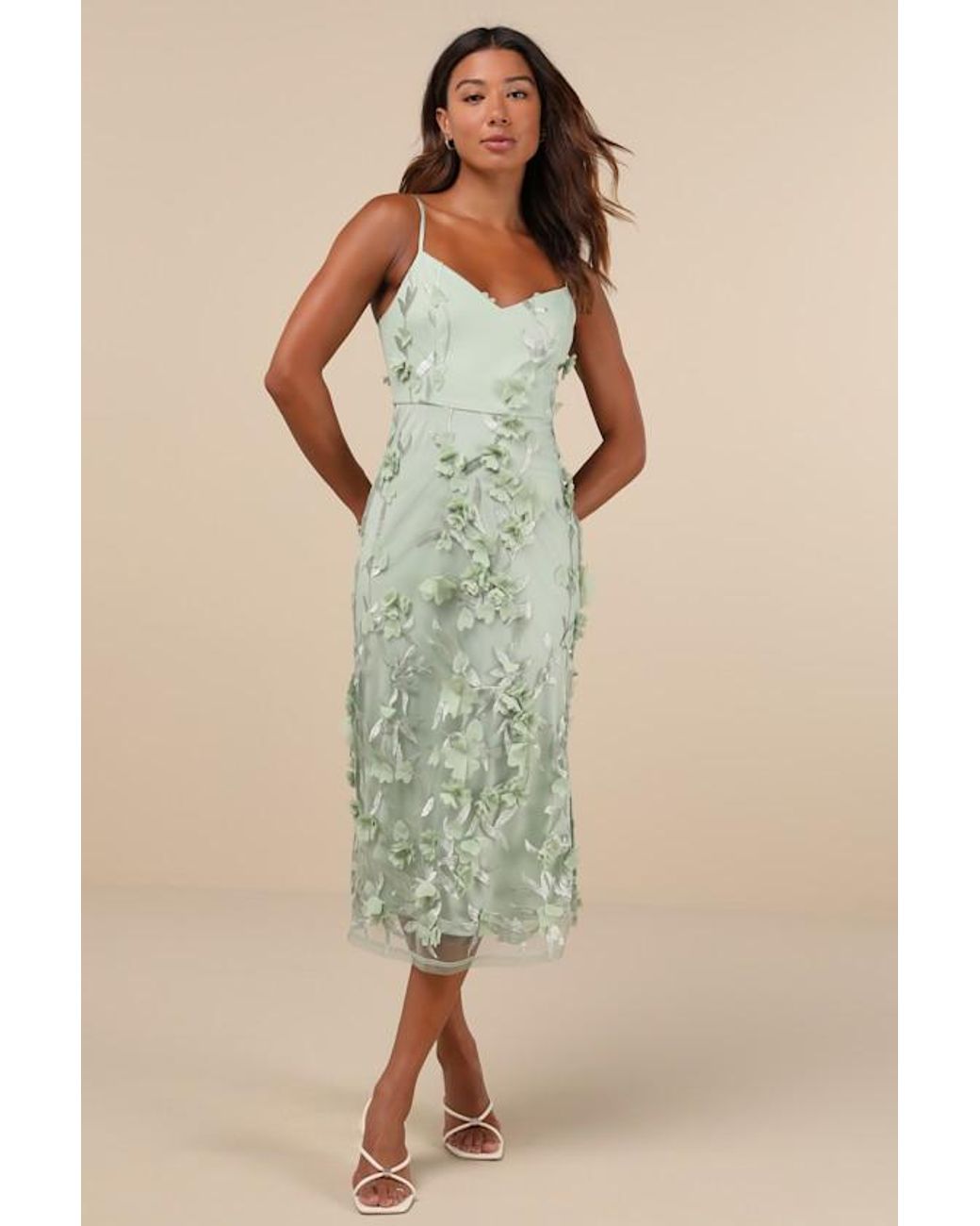 green emerald velvet dress Lulus Love Garden Ivory 3D Floral Embroidered Strapless Maxi Dress main image 0
