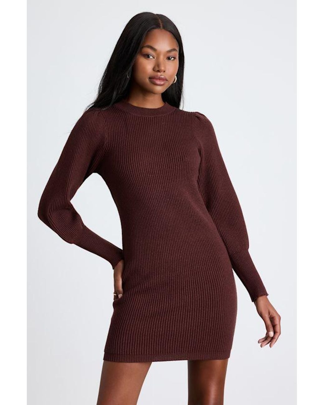Lulus Red Loving You Fondly Ribbed Knit Sweater Dress