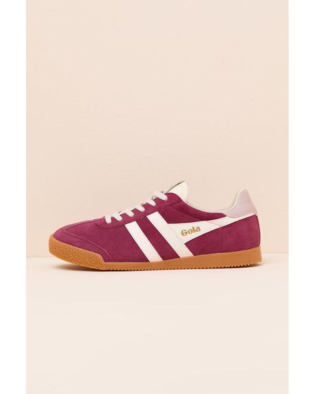 Gola Blue Elan Cerise Color Block Suede Leather Sneakers