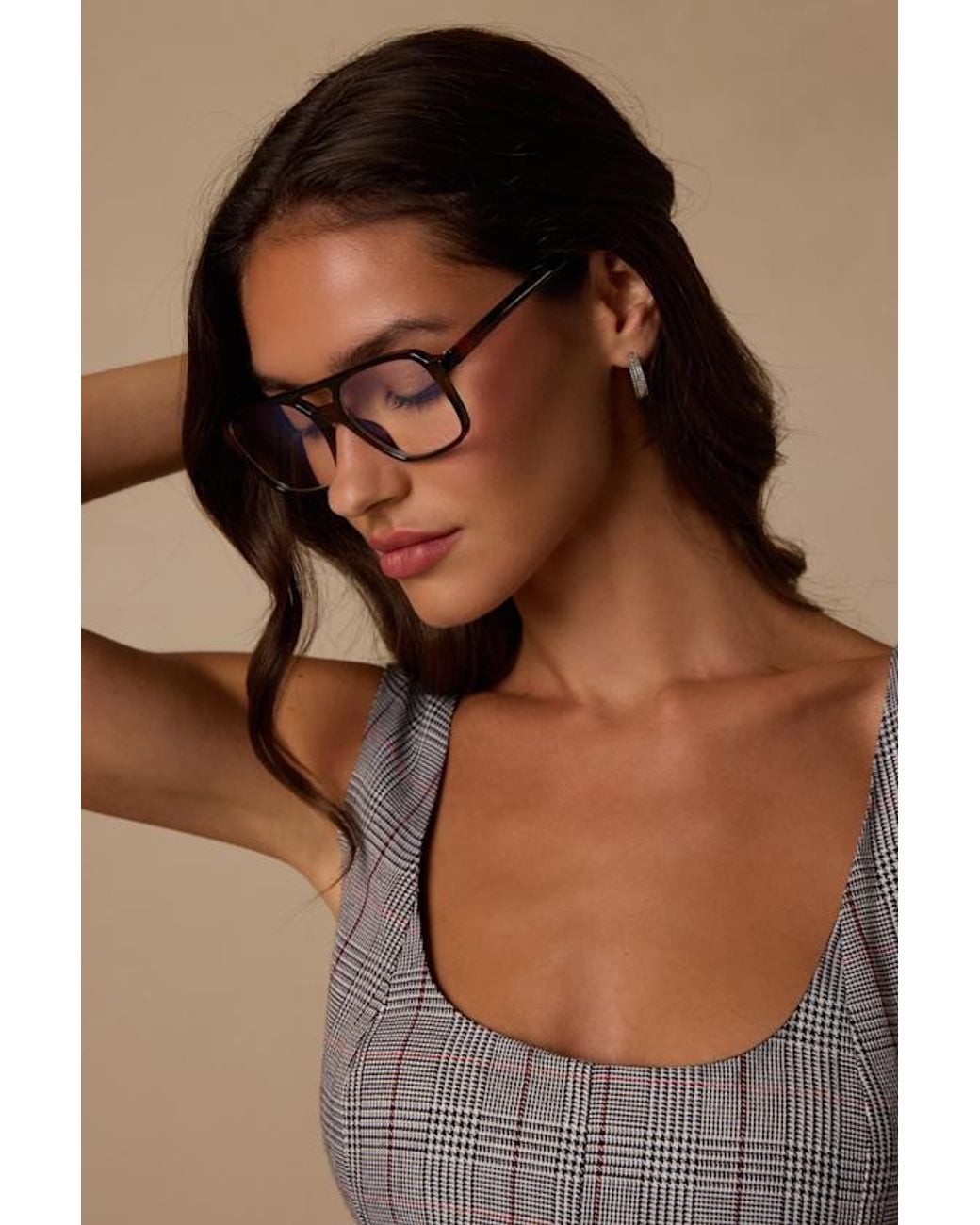 Lulus Brown Astoria Tortoise Aviator Light Glasses