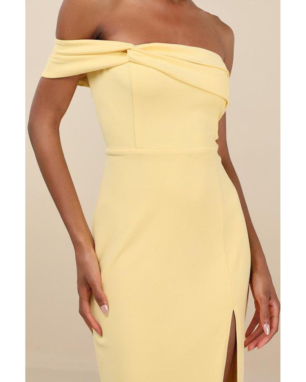 Lulus Natural Twist And Make Up One-Shoulder Bodycon Midi Dress