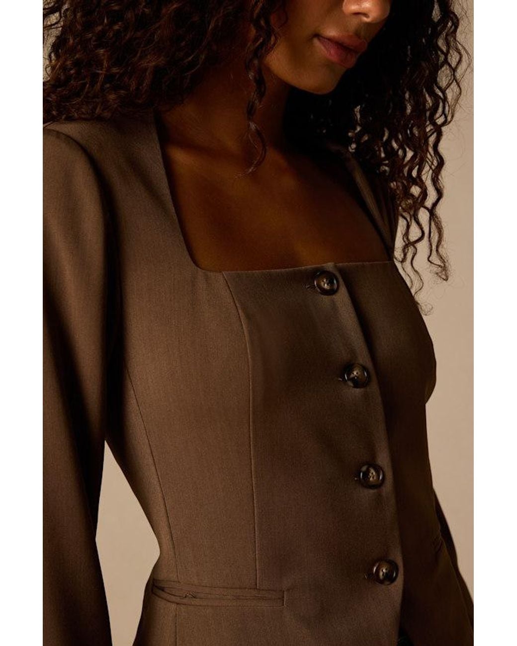 Lulus Brown Myanna Long Sleeve Blazer Top