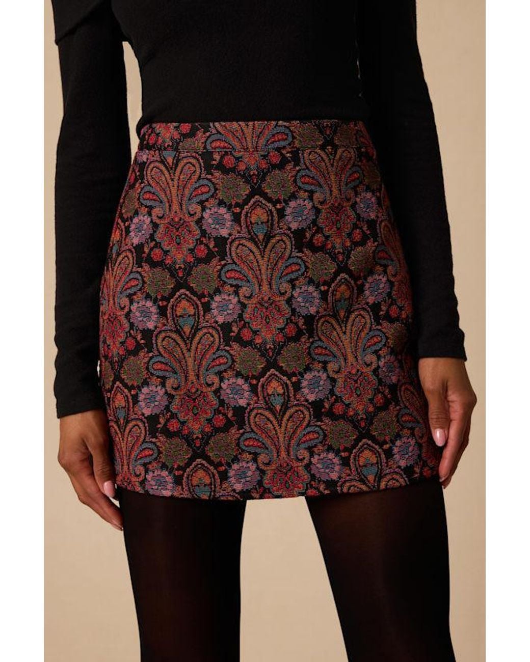 Lulus Black Sanford Multi Mini Skirt