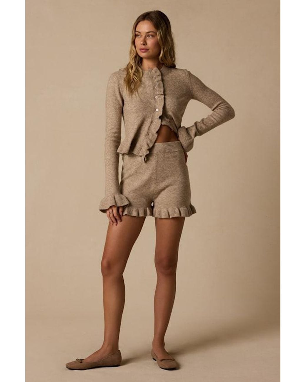 Lulus Brown Cozy Moments Sweater Shorts