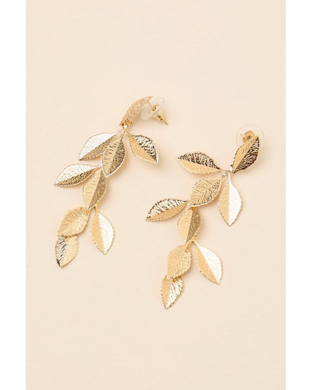 Lulus Brown Pada Leaf Drop Earrings