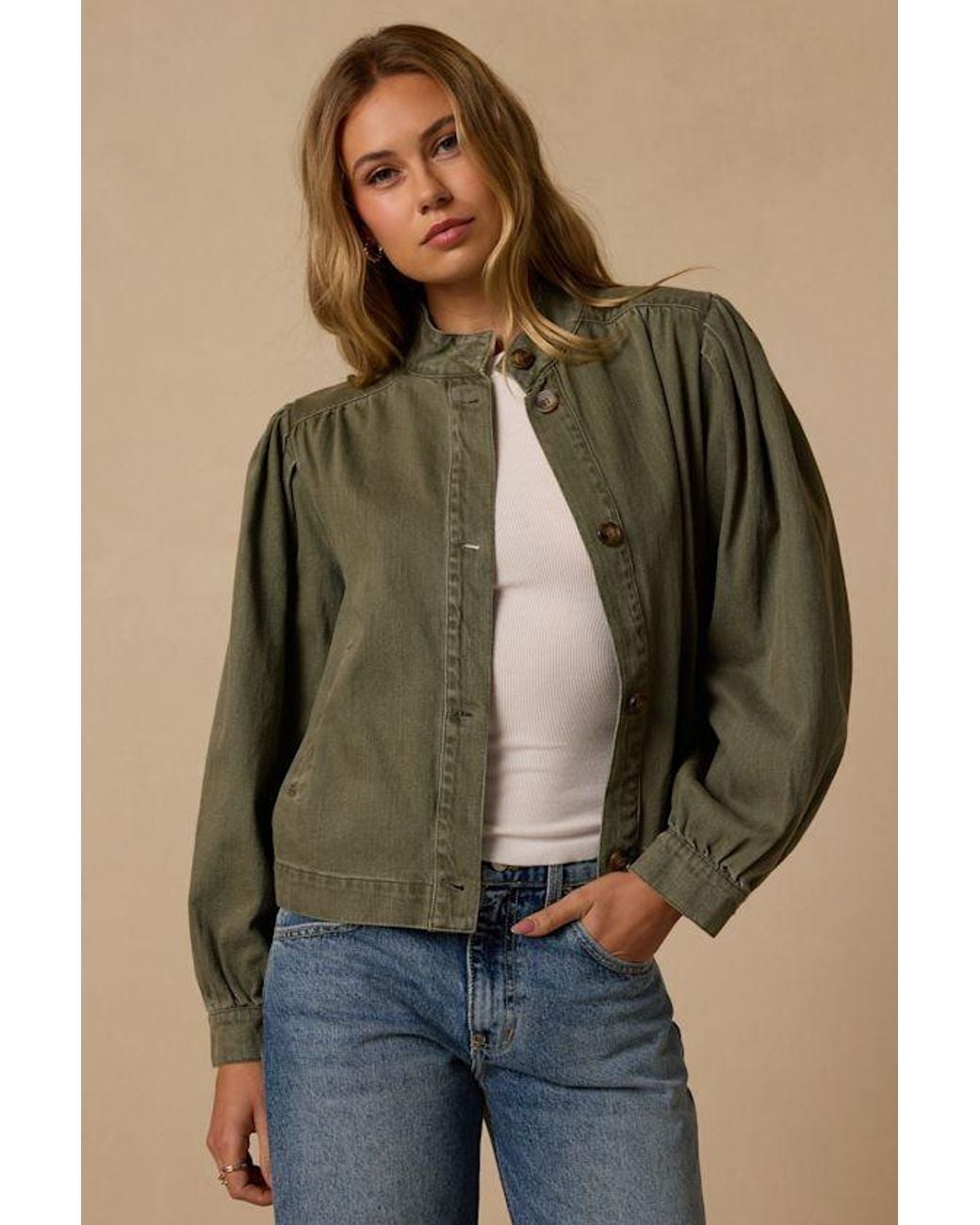 Lulus Green Fairfax Button-Up Bomber Jacket