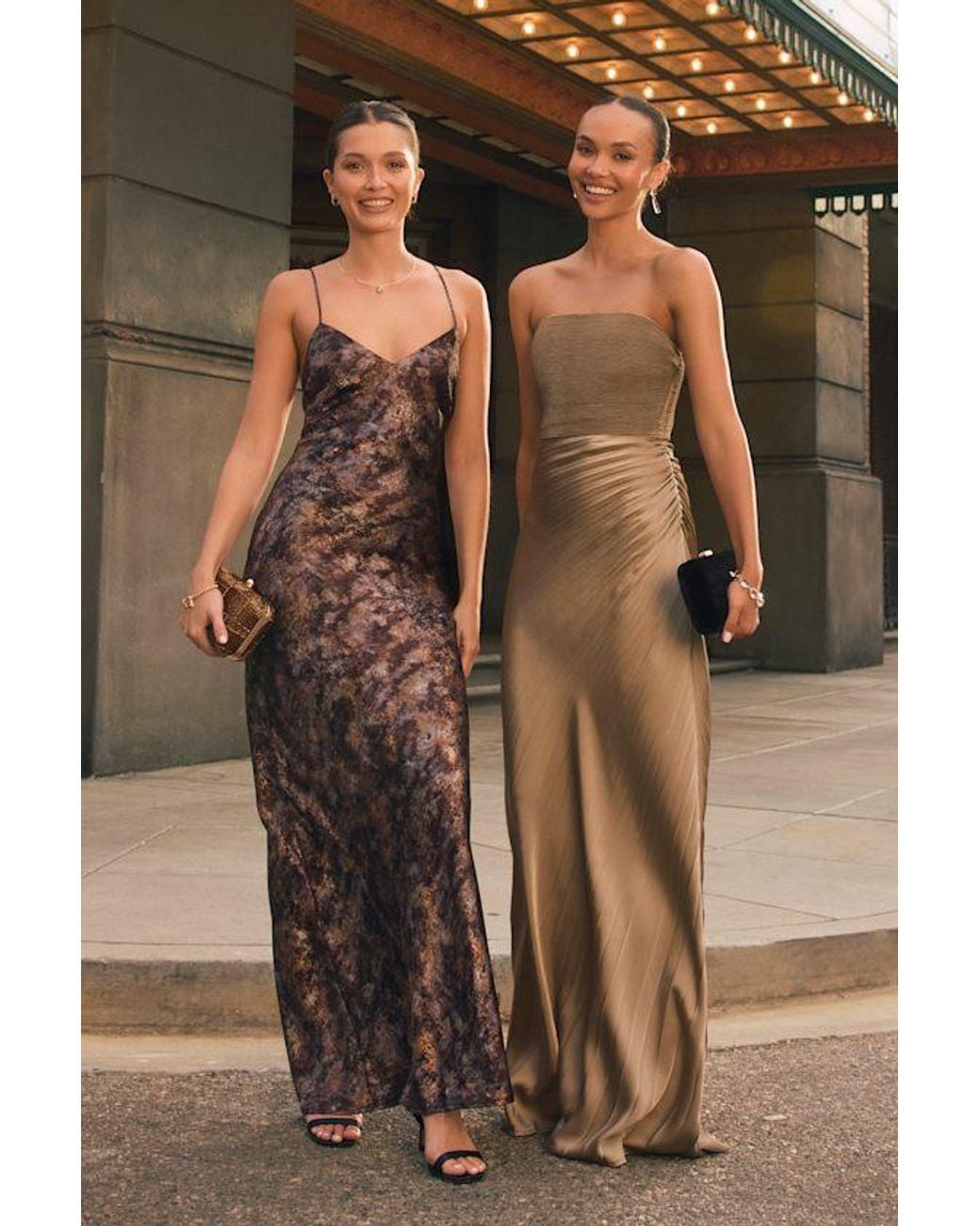 Lulus Natural Nyrah Satin Pleated Strapless Maxi Dress