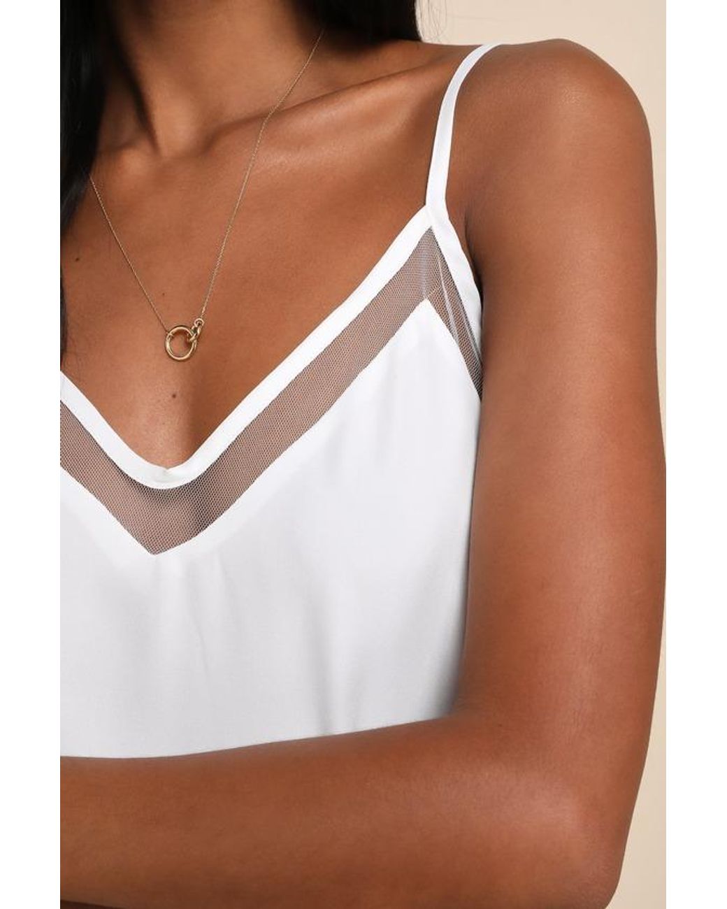 Lulus White Sweet Fling Mesh Tank Top