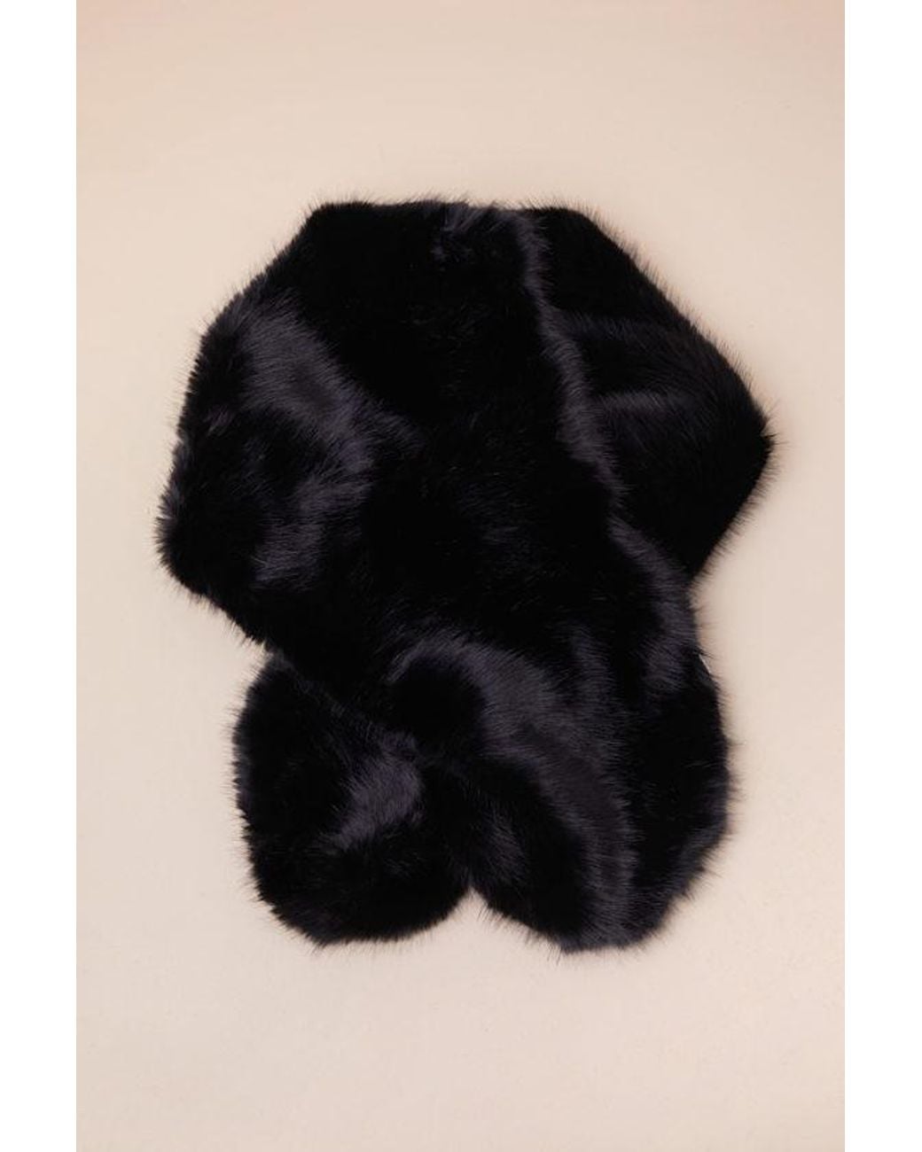 Lulus Black Upscale Approach Faux Fur Stole