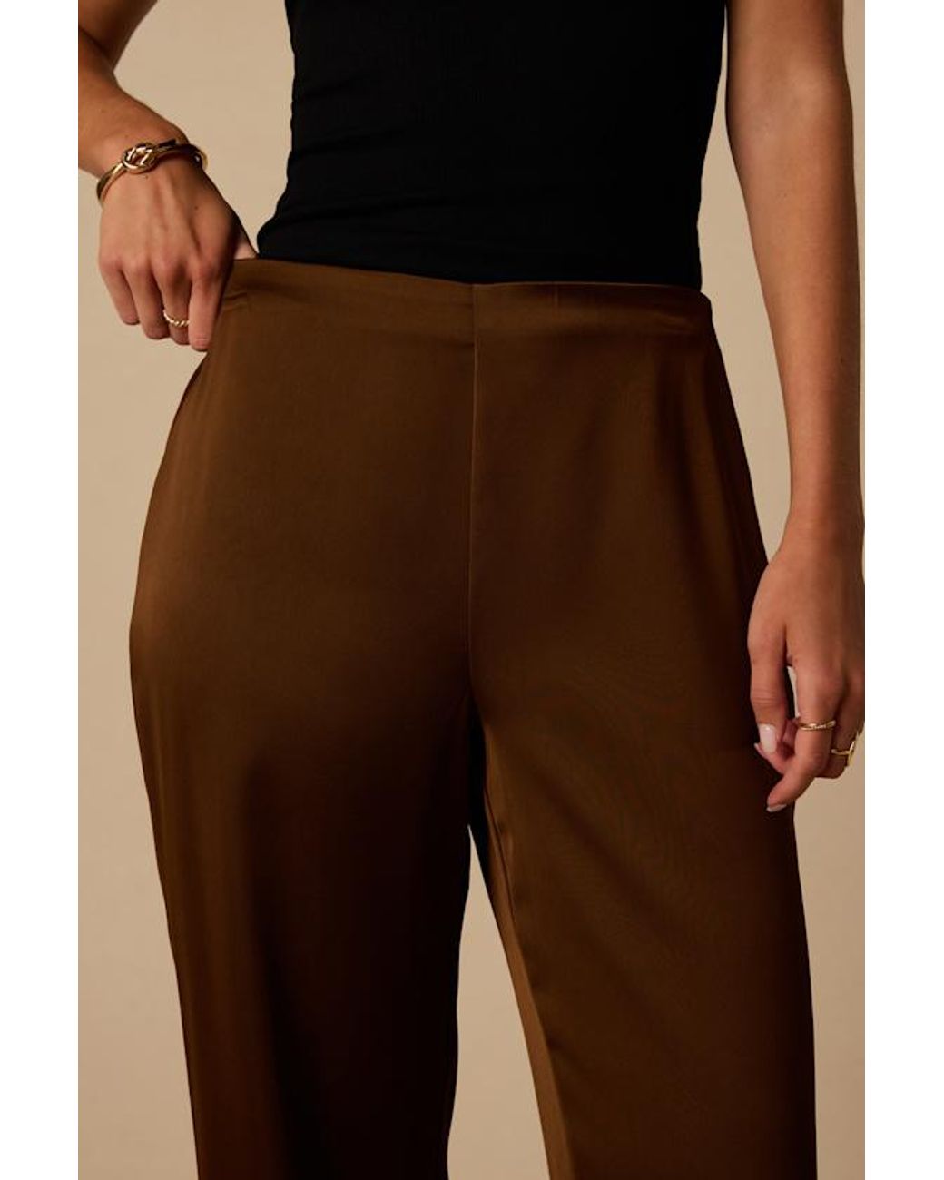 Lulus Natural Winona Satin Pants