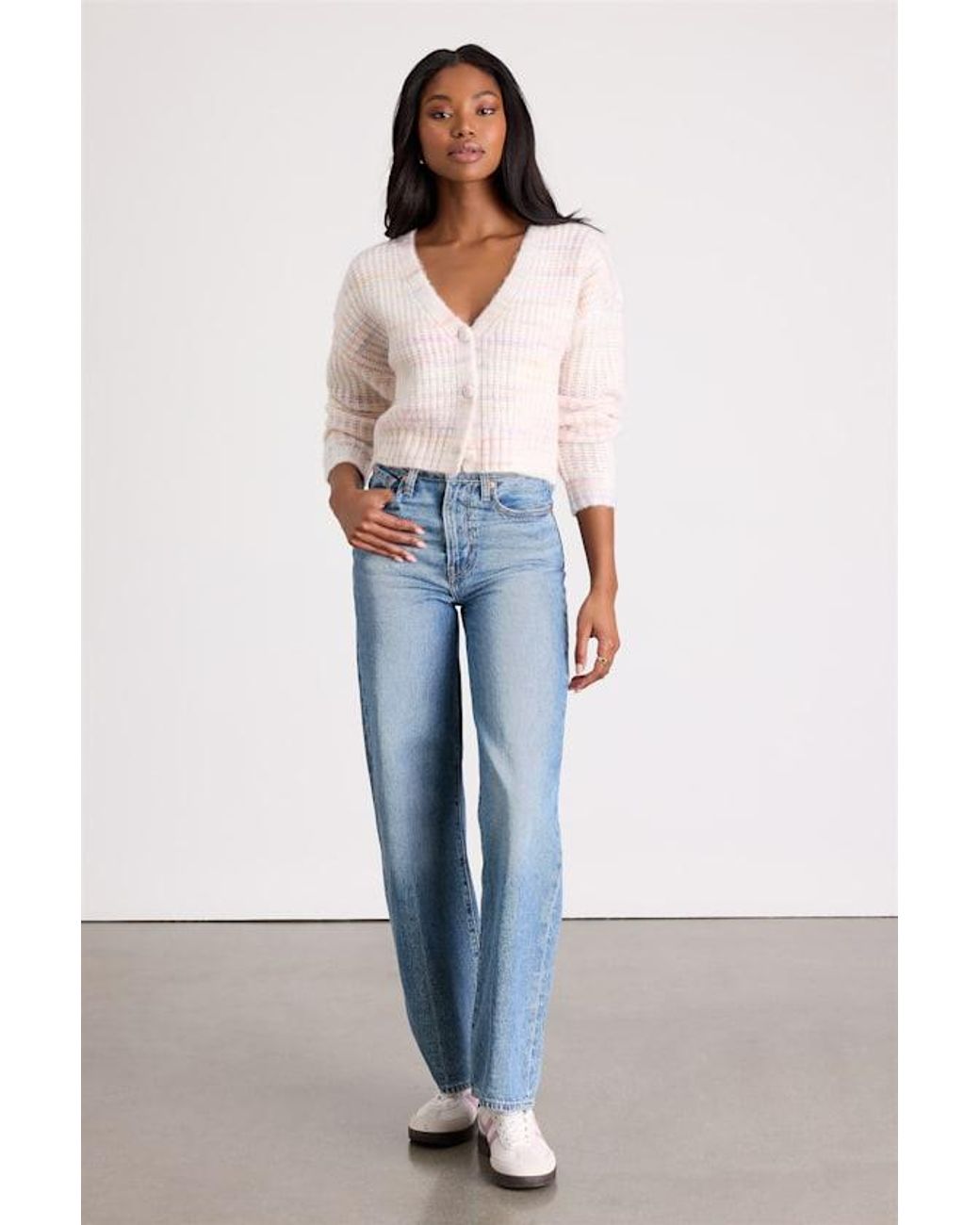 Lulus White Amberlynn Space Dye Cropped Cardigan
