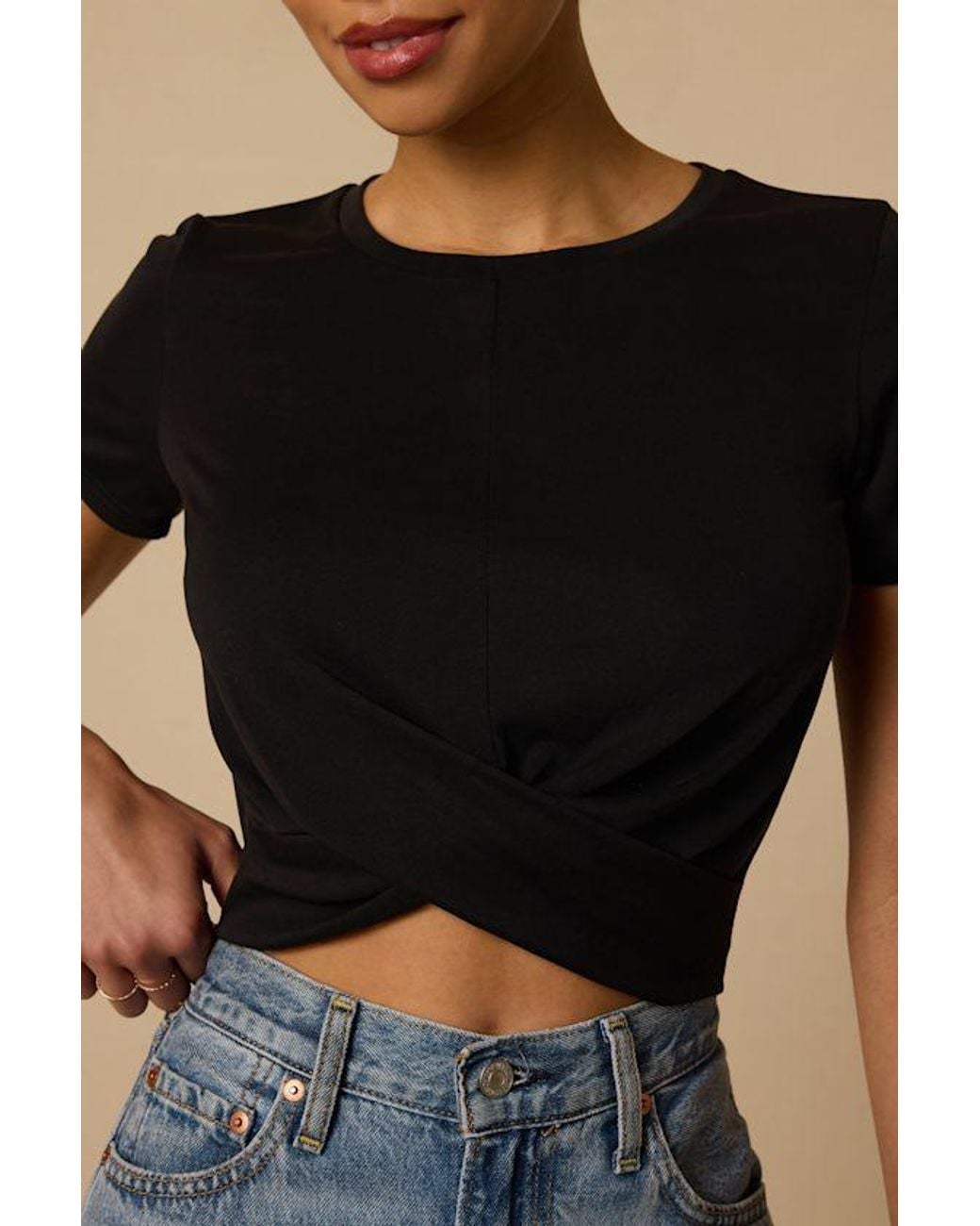 Lulus Black All-Access Pass Washed Crop Top