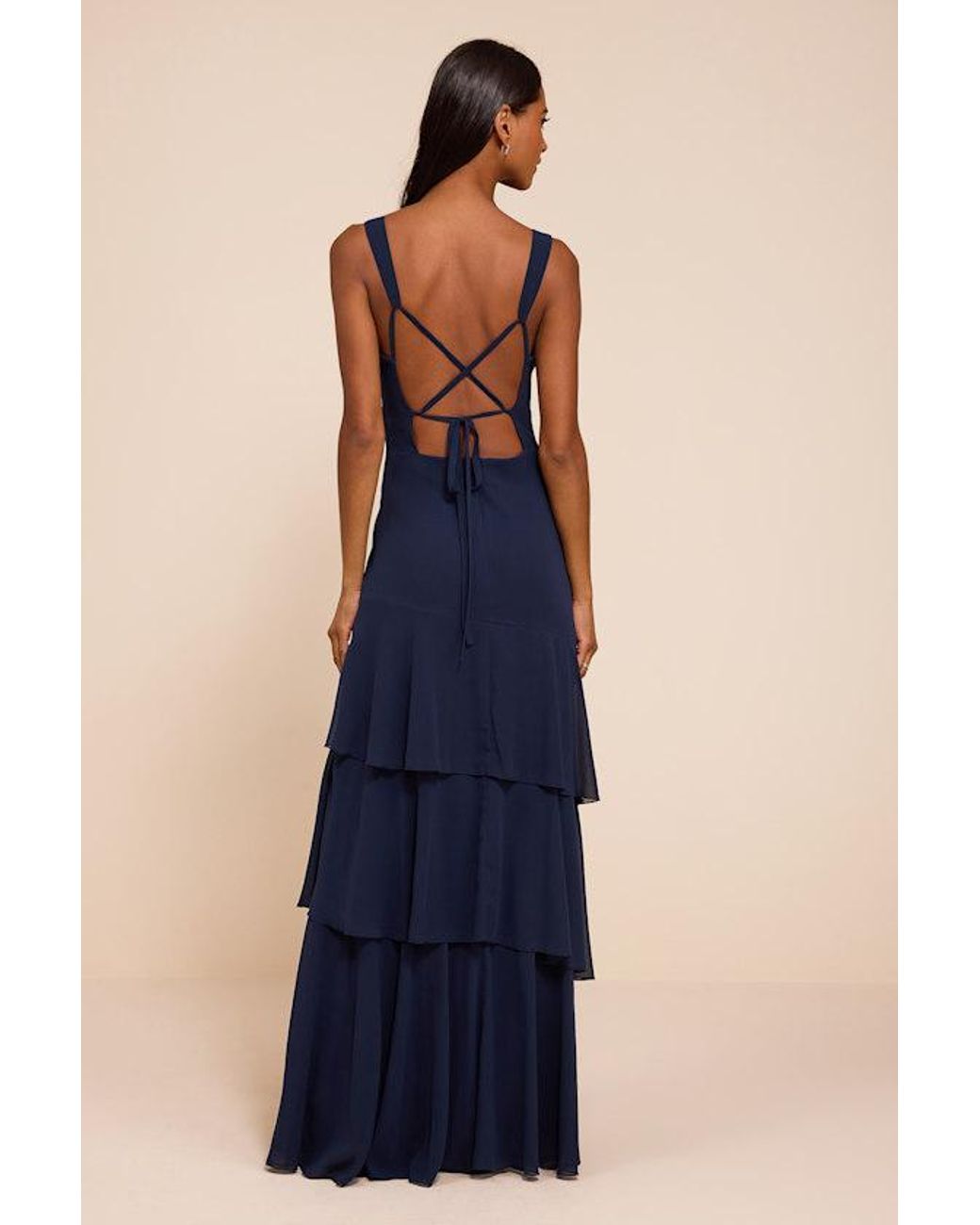 Lulus Blue Somerset Tiered Maxi Dress