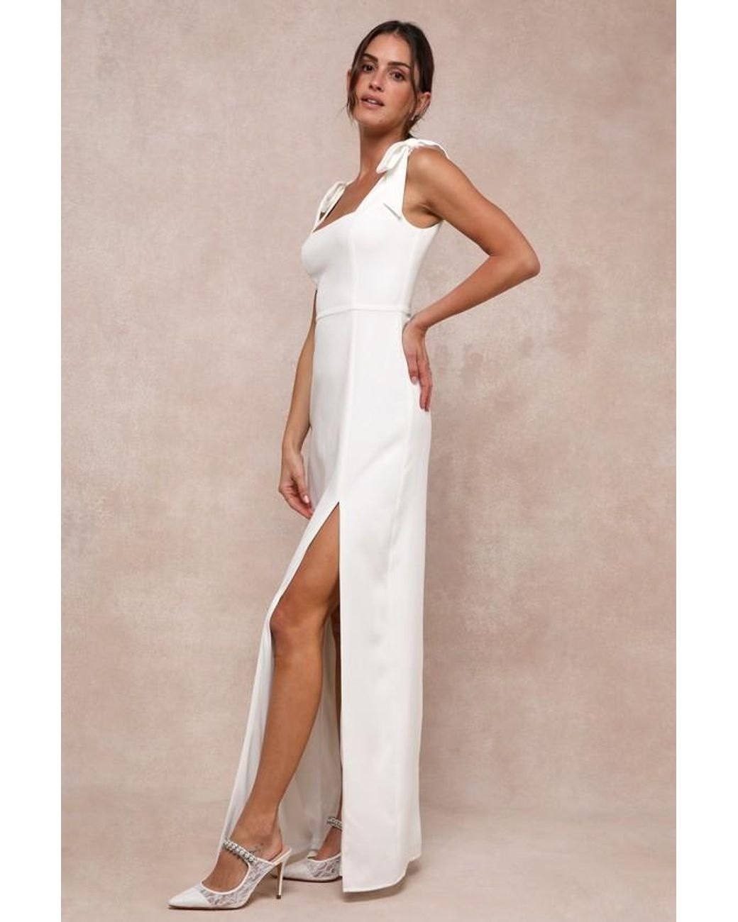 Lulus Natural Your Sweetie Tie-Strap Column Maxi Dress