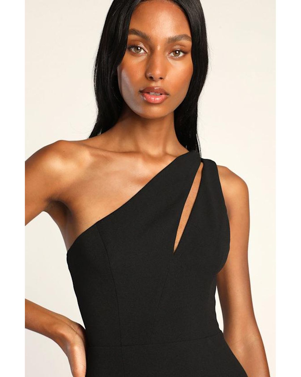 Lulus Black Enchanted Energy One-Shoulder Maxi Dress
