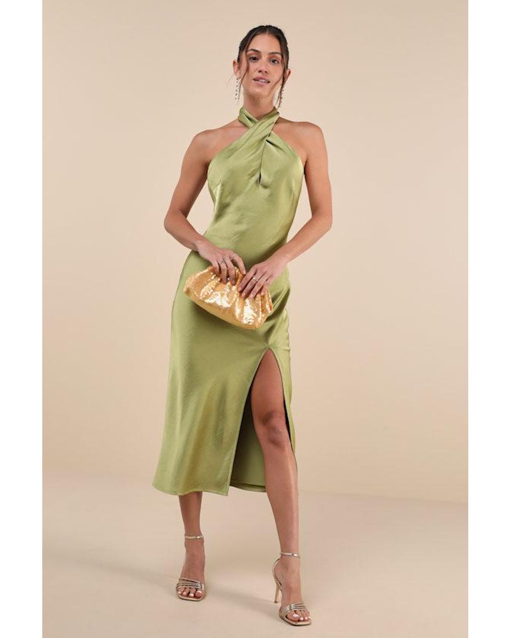 Chartreuse midi dress 2025