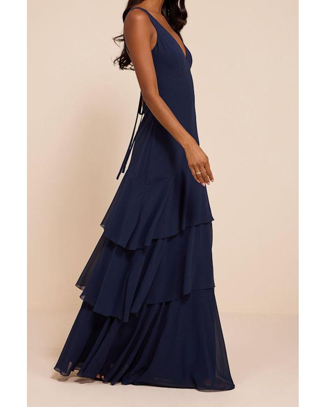Lulus Blue Somerset Tiered Maxi Dress