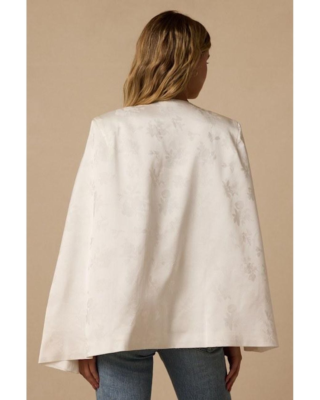 Lulus Natural Regality Jacquard Cape Jacket