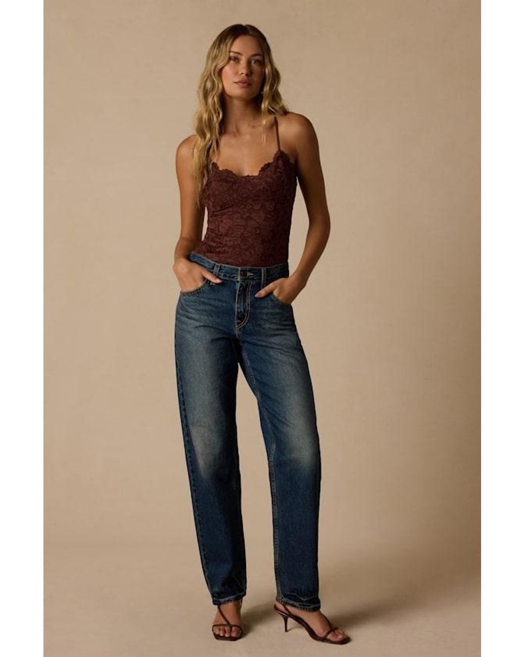 Lulus Blue Midnight Romance Lace Bodysuit