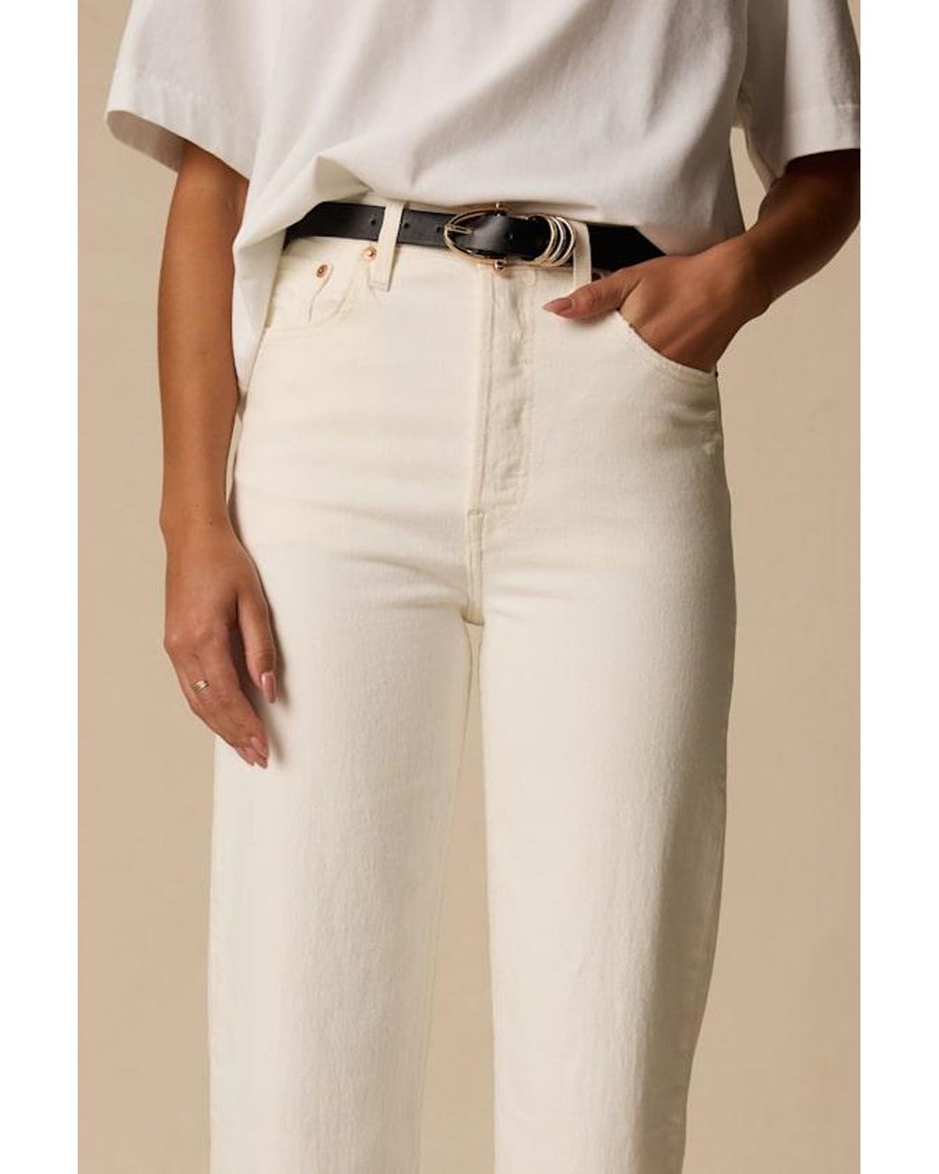 Levi's Natural Ribcage Denim Straight Ankle Jeans