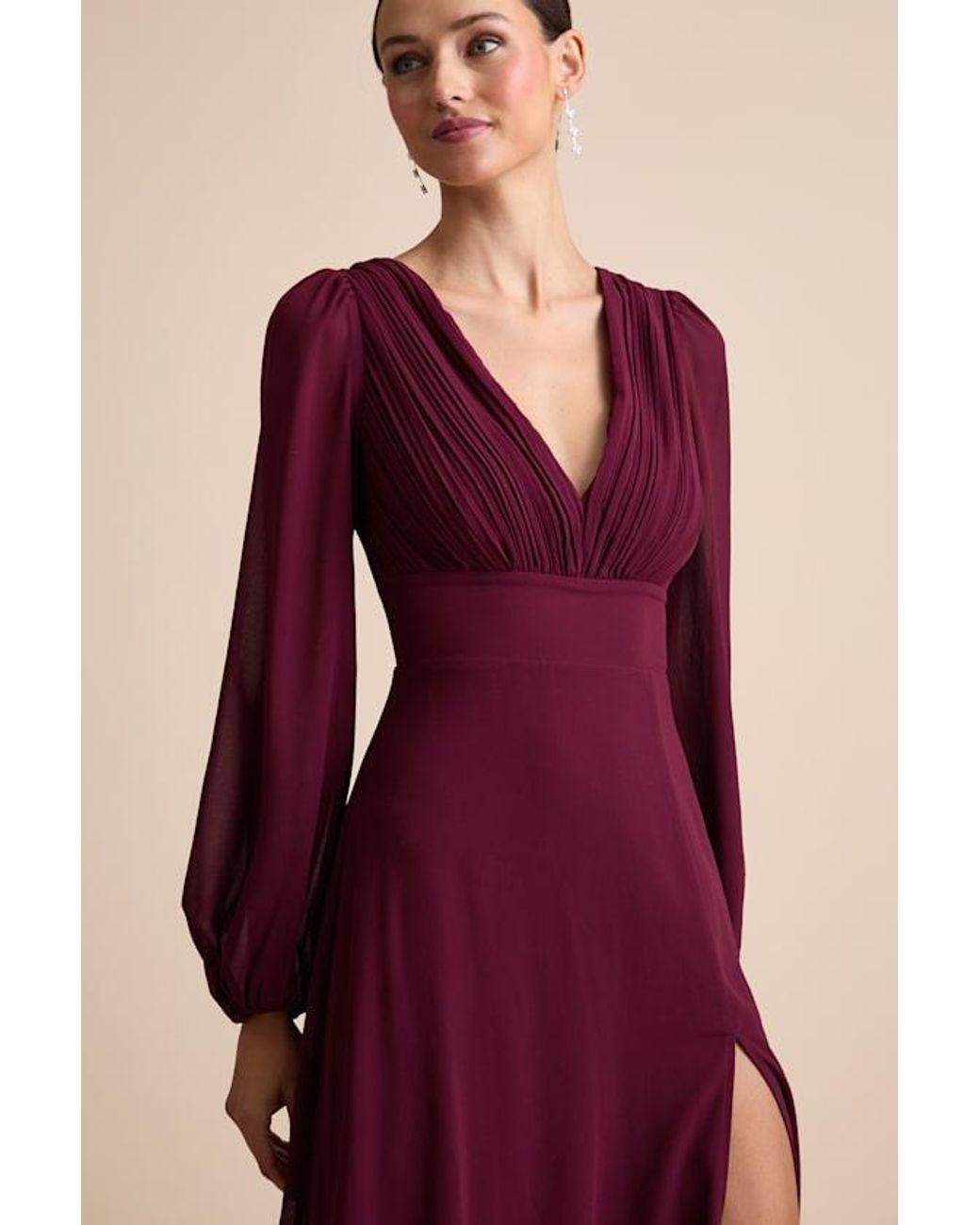 Lulus Purple Marvelous Affair Pleated Lace-Up Maxi Dress