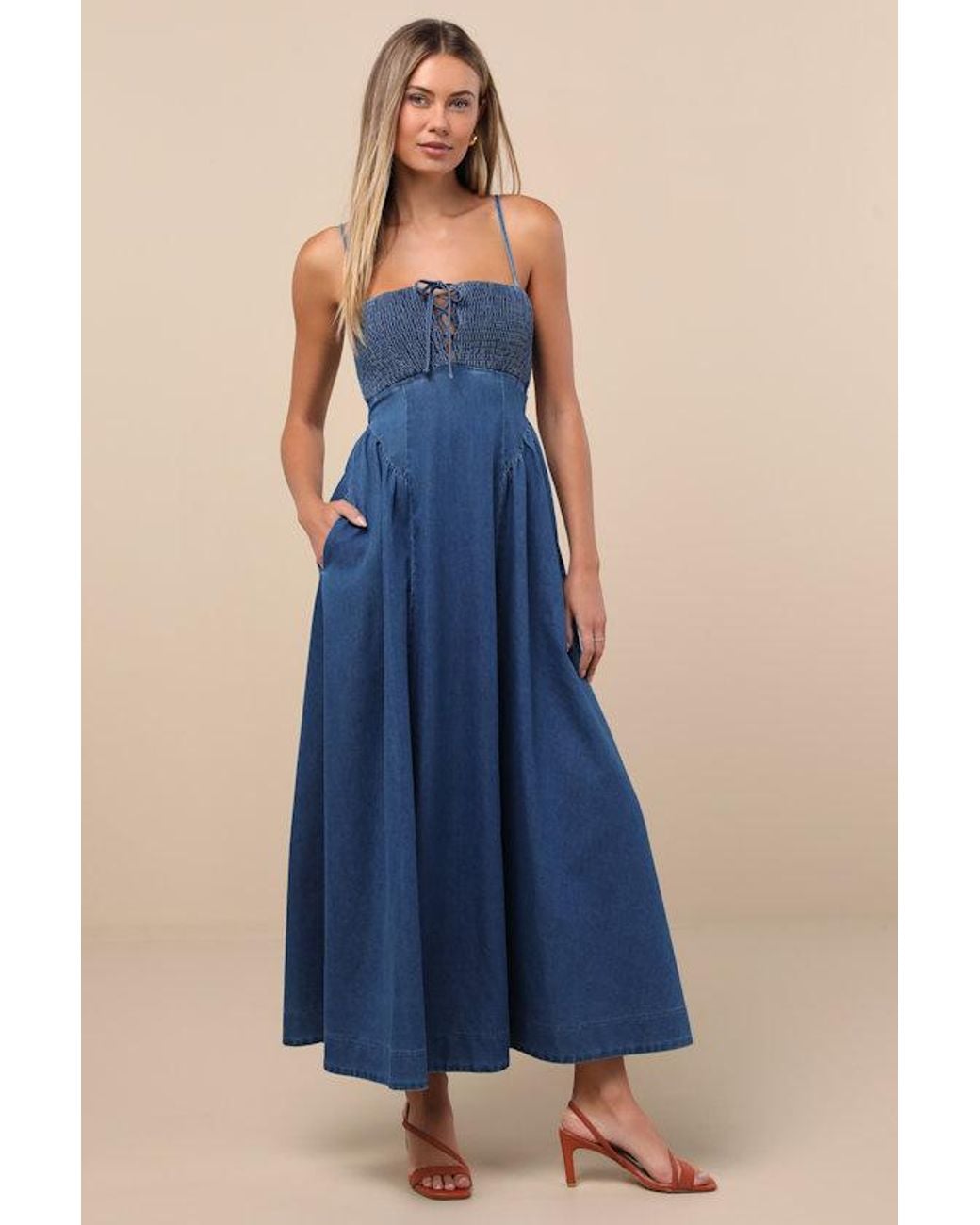 chinese dress ladies Lulus Navy Blue Pleated Lace Detail Short Baby Doll Dress