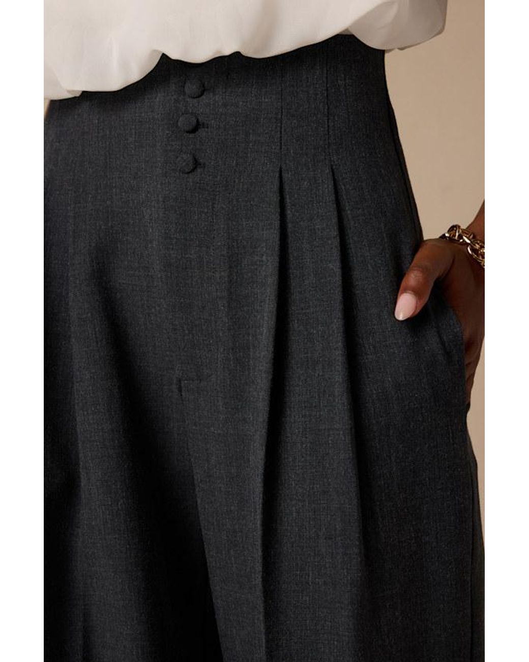 Lulus Natural Rina Pleated High-Rise Trousers