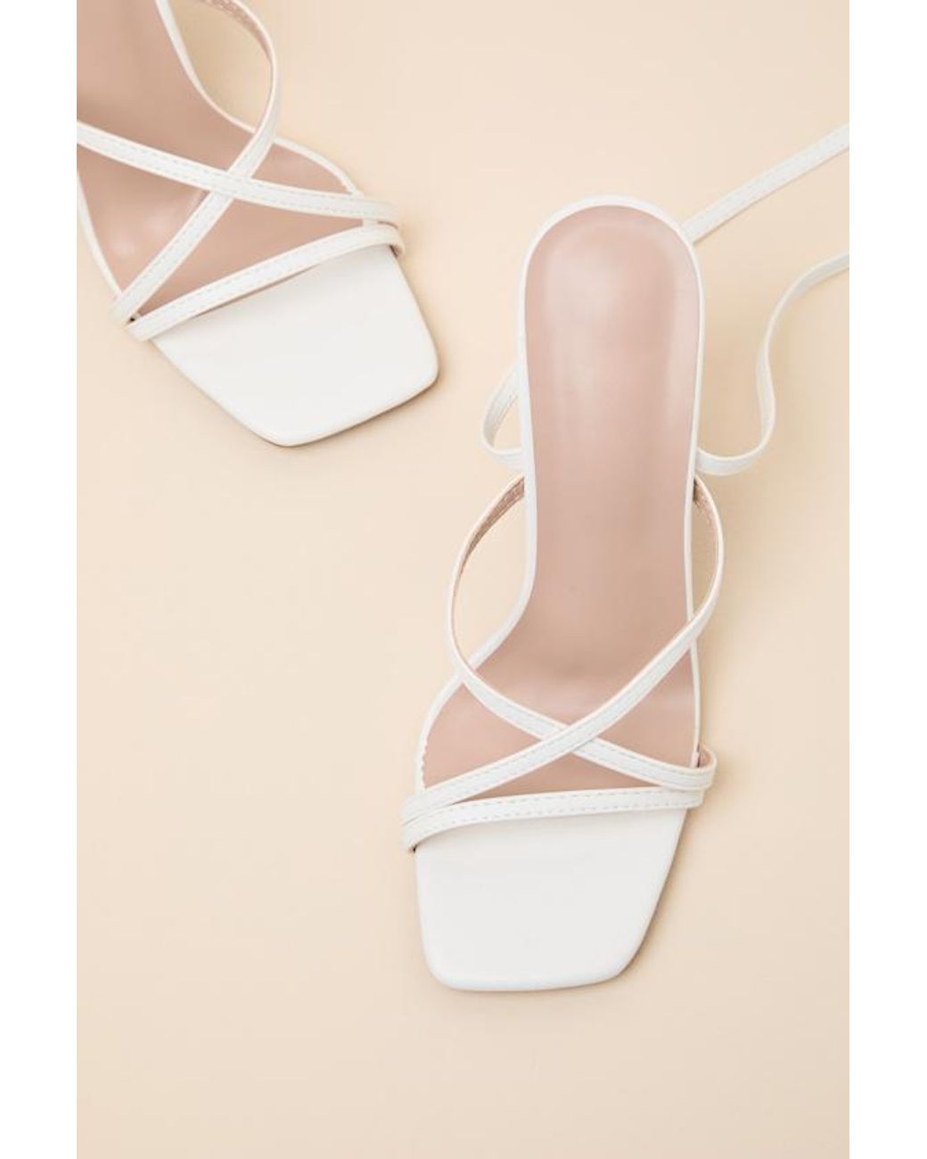 Lulus Pink Lace-Up High Heel Sandals