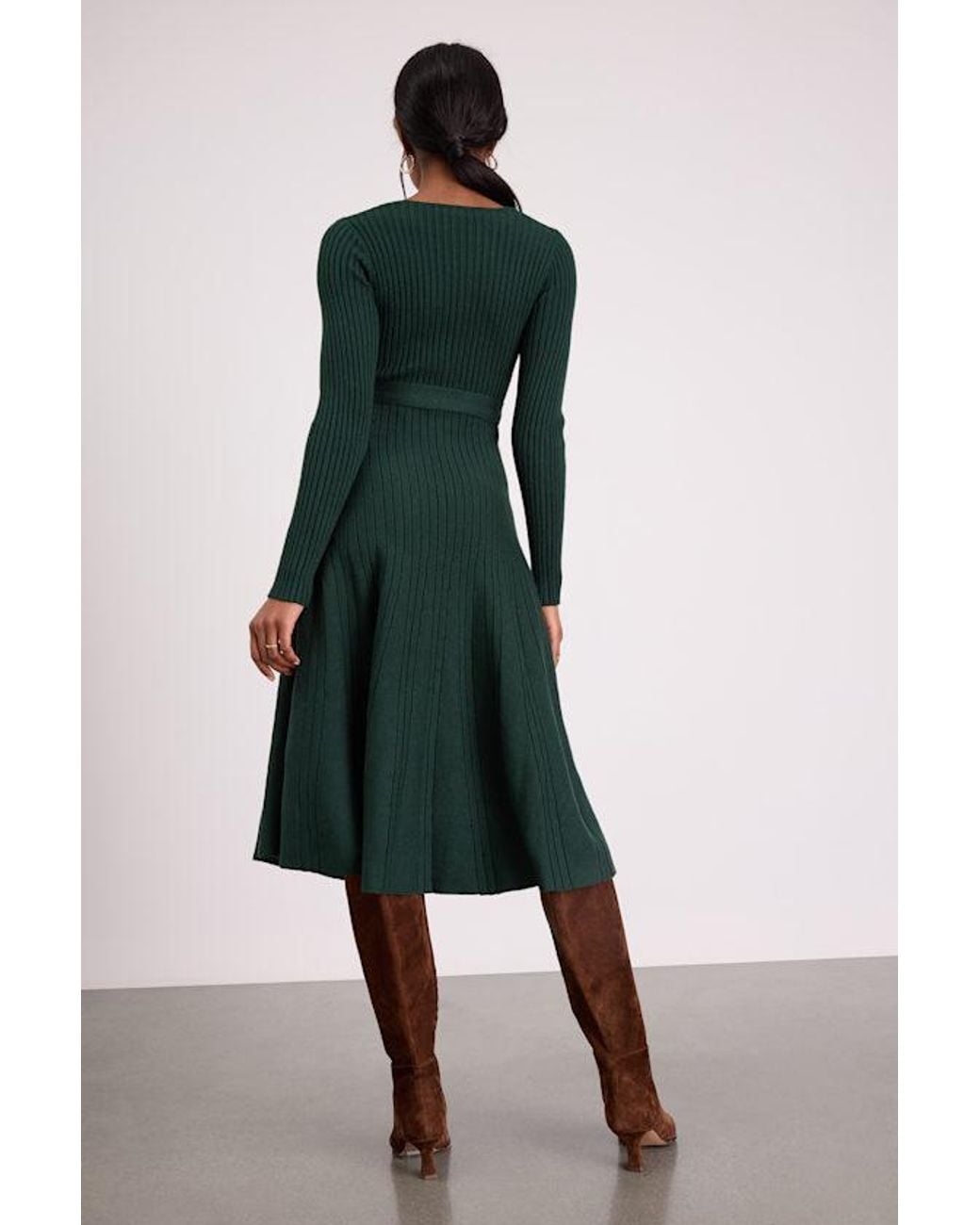 Lulus Multicolor Warm Emotions Skater Midi Sweater Dress