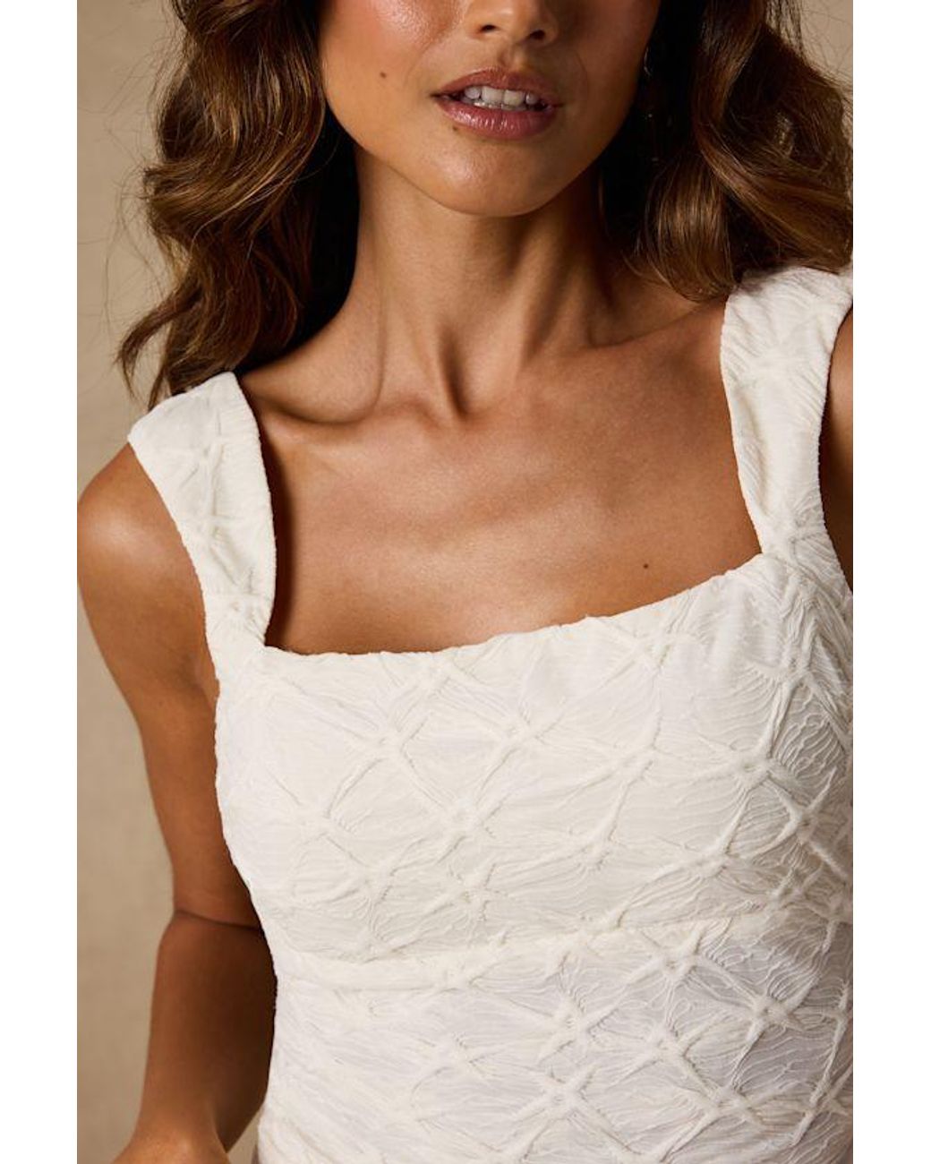 Lulus Natural Marella Textured Tie-Back Tank Top
