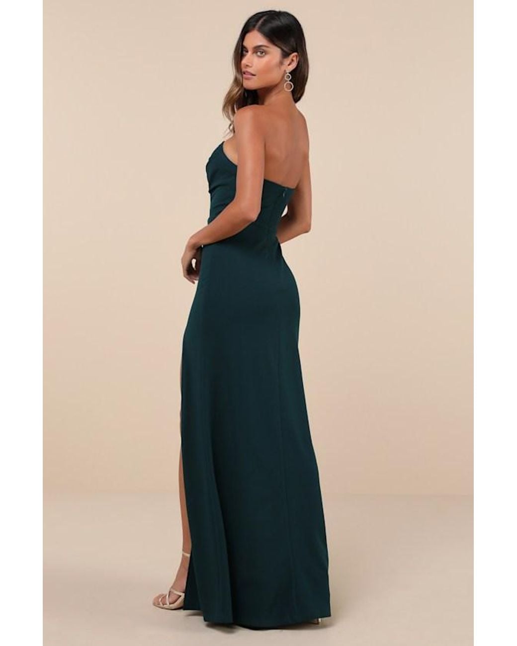 Lulus Blue Effortless Radiance Strapless Mermaid Maxi Dress