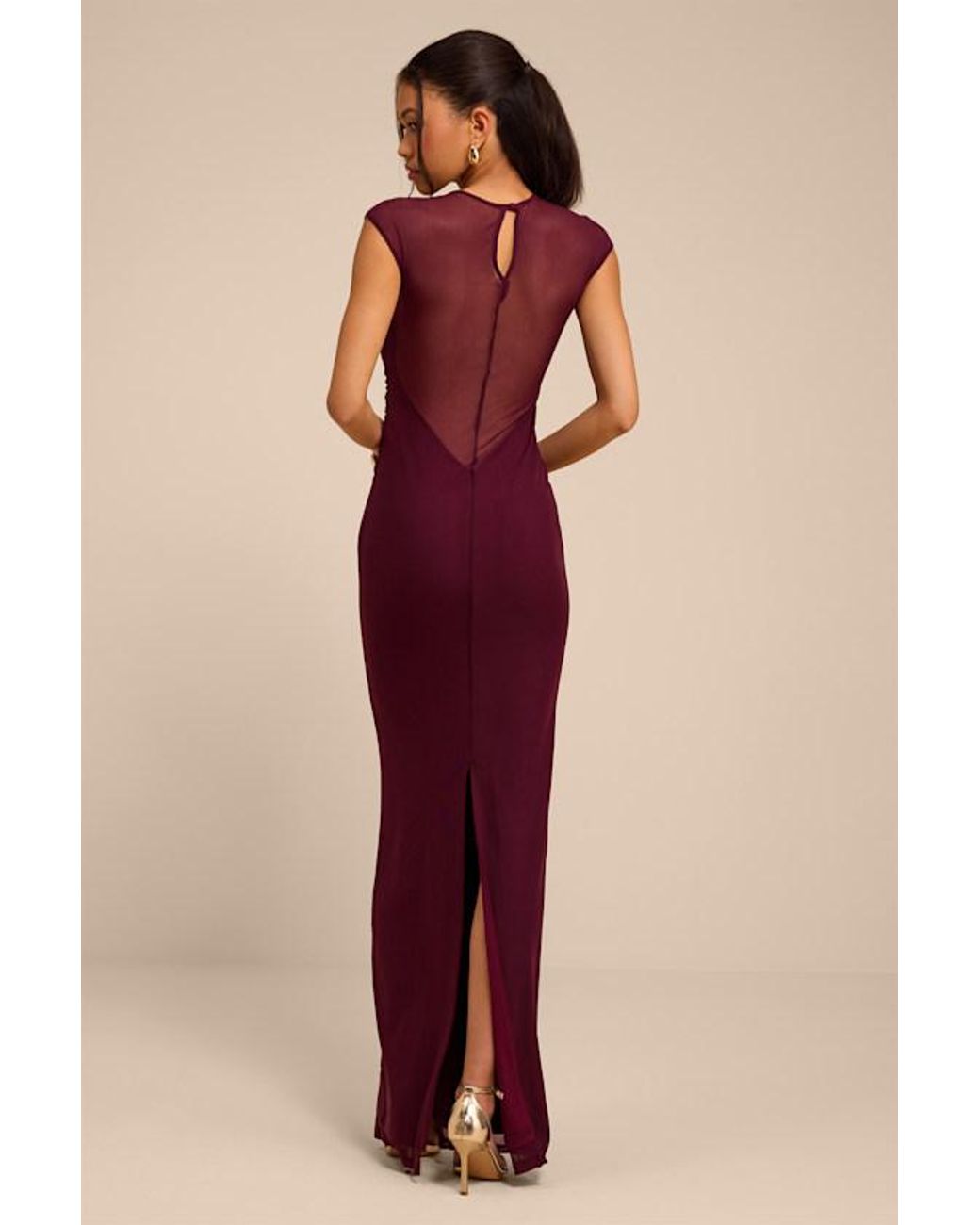 Lulus Green Avalee Mesh Cap Sleeve Maxi Dress
