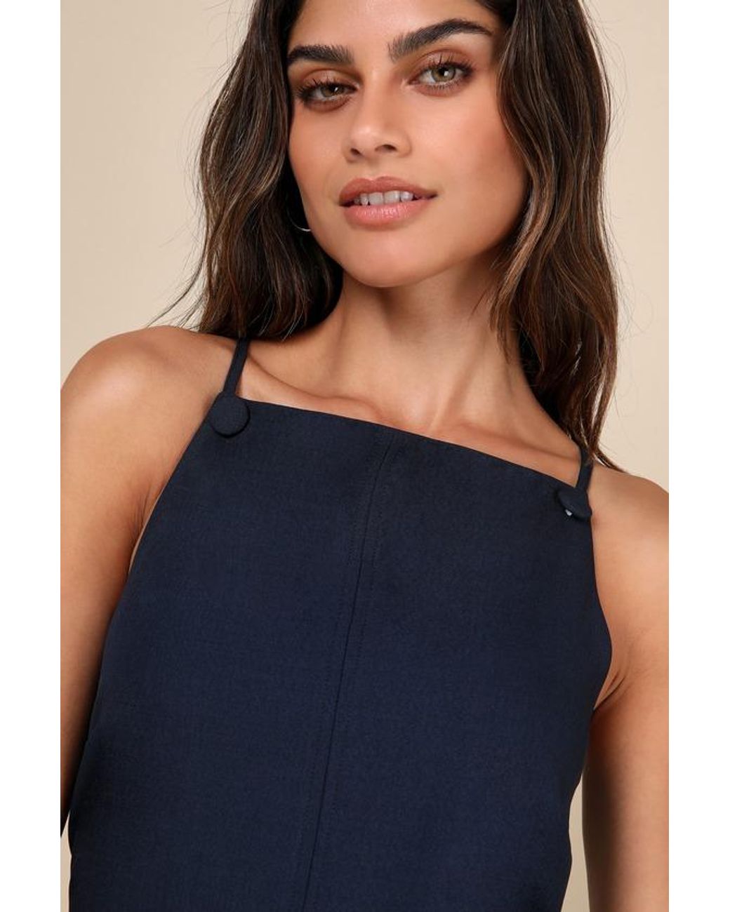 Lulus Blue Chic Ease Sleeveless Mini Dress