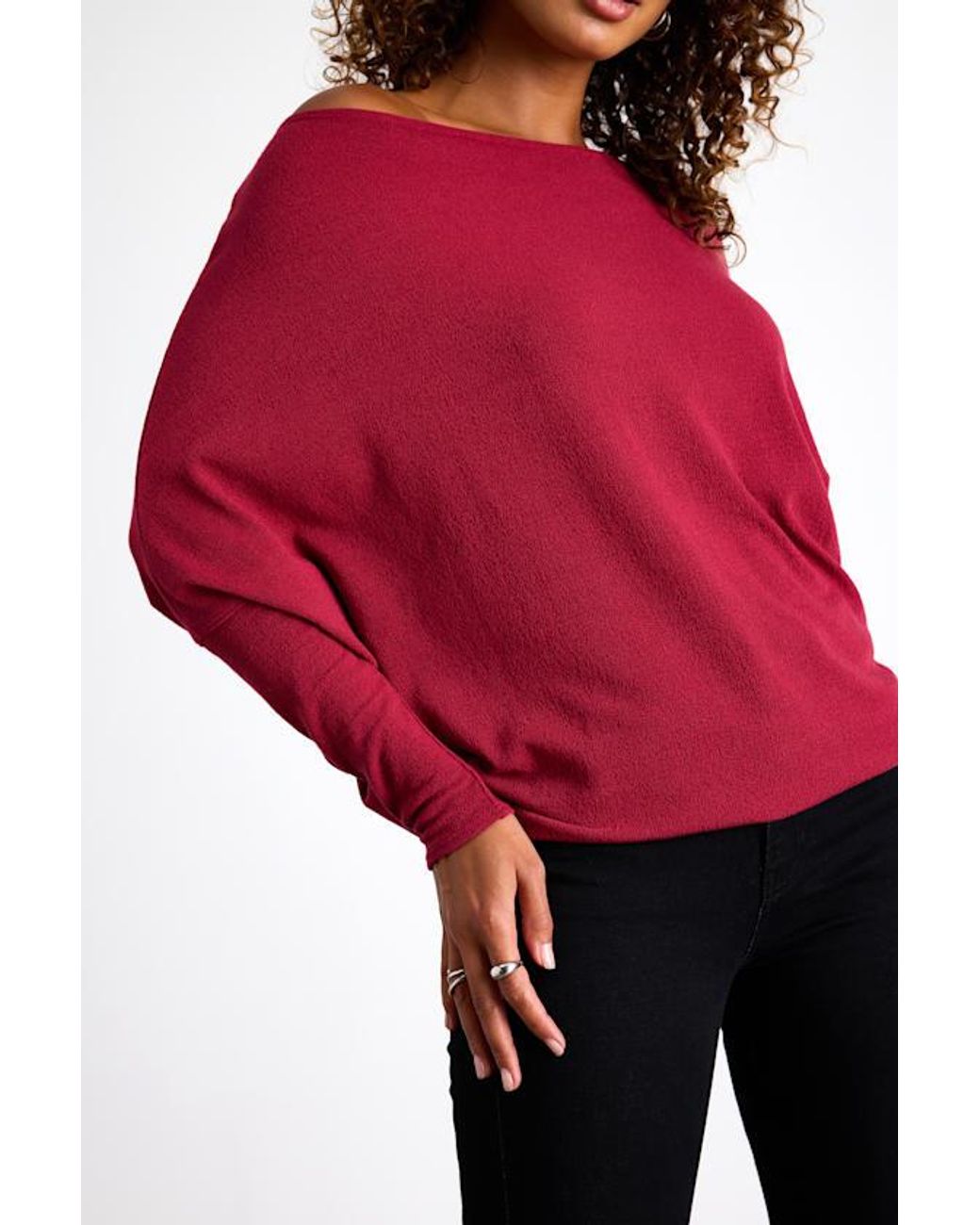 Lulus Basics Red Verla Dolman Sleeve Sweater Top