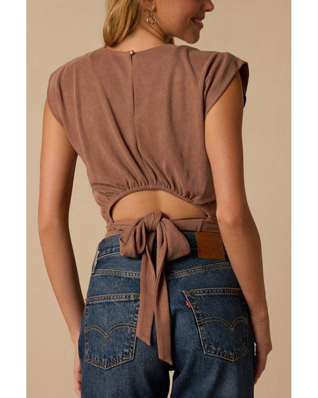 Lulus Brown Chastin Tie-Back Top
