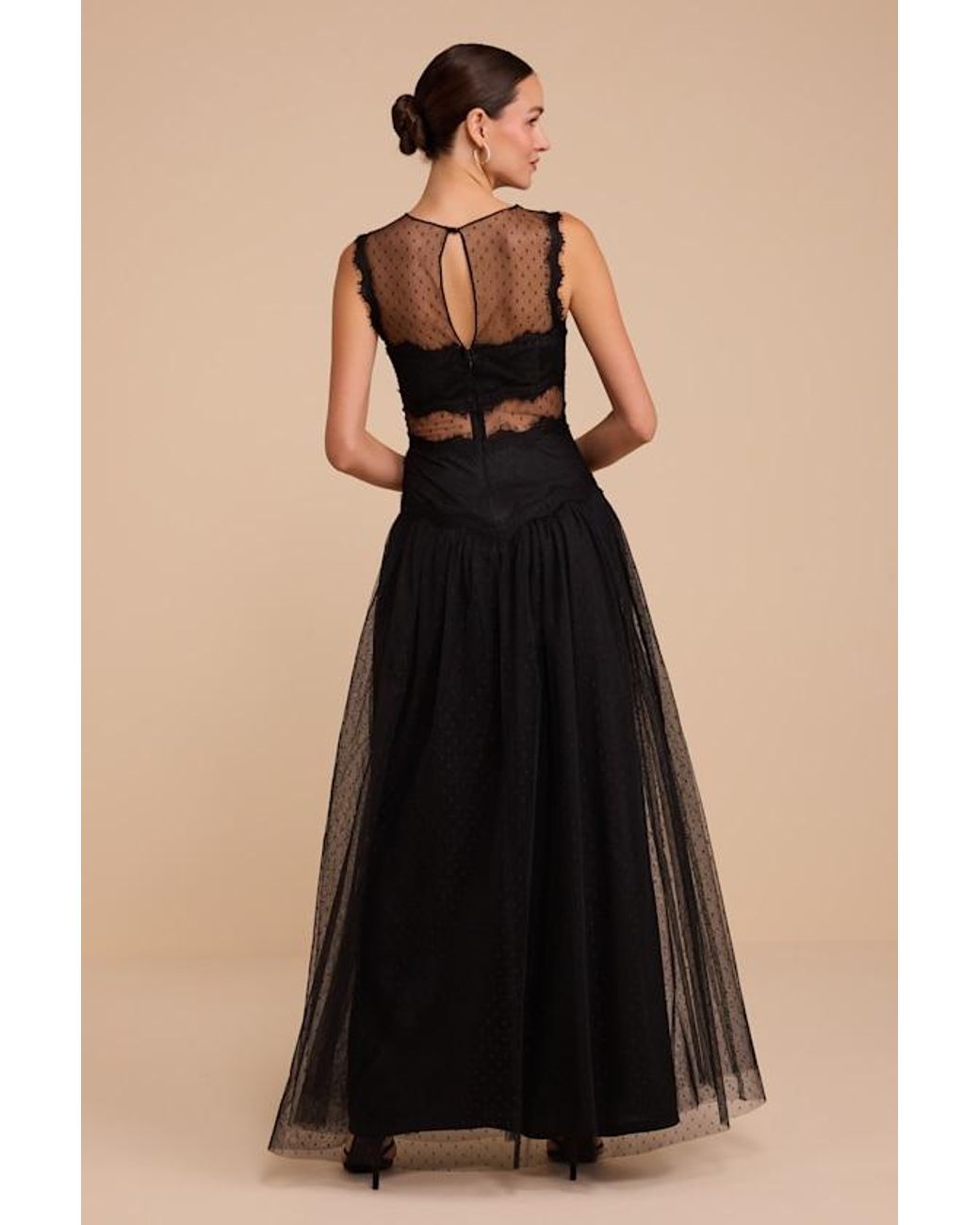 Lulus Black Emmarose Dot Maxi Dress