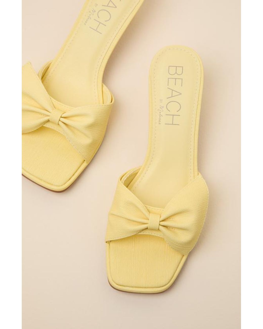 Matisse Natural Pompano Bow Kitten Heel Slide Sandals