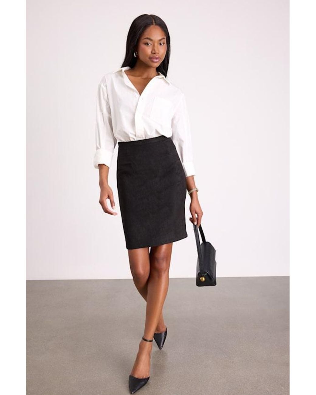 Lulus Blue Superpower Suede Pencil Skirt