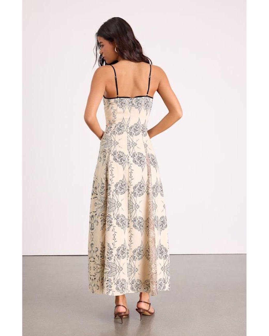 Lulus Natural Emryn Multi Mixed Print Floral Maxi Dress