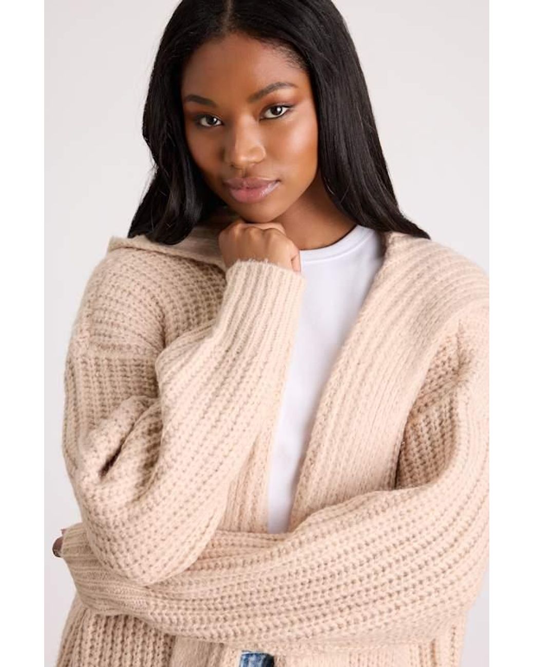Lulus Natural Nalina Chunky Knit Open-Front Duster Cardigan