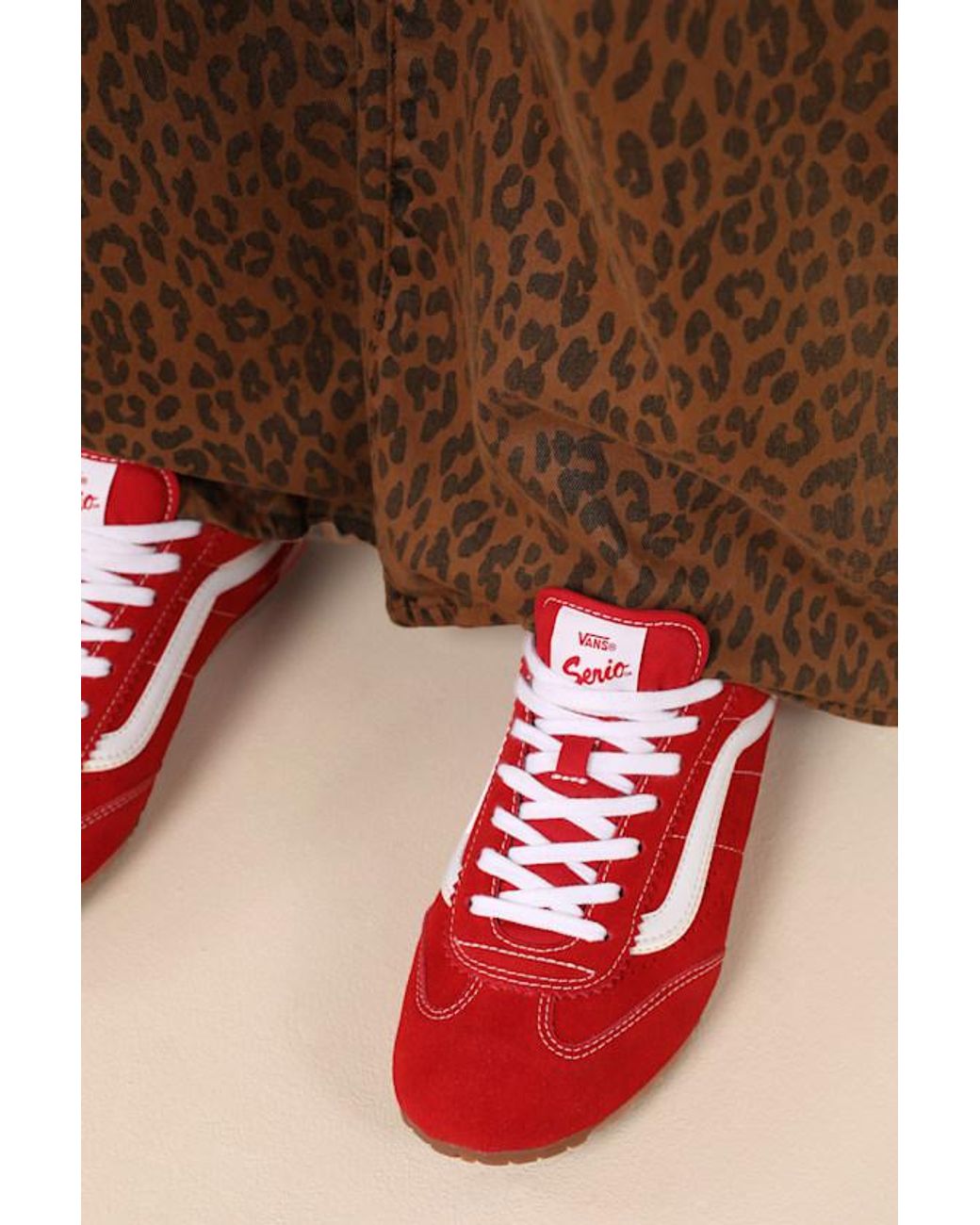 Vans Red Super Lowpro Racing Suede Leather Sneakers